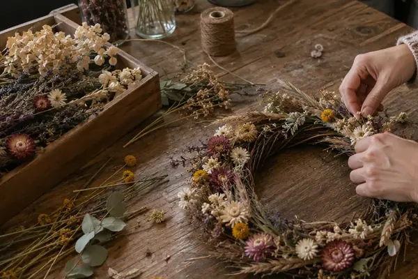 Guide Complet des Couronnes de Fleurs Séchées : Du Séchage à la Pose