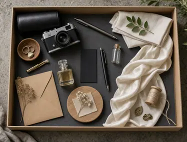 Image d'une boîte en flat lay